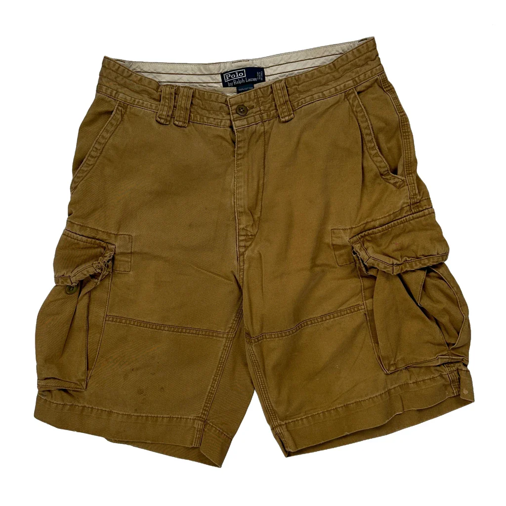 Polo By Ralph Lauren Cargo Shorts - 30W 10L Brown Cotton - Image 2