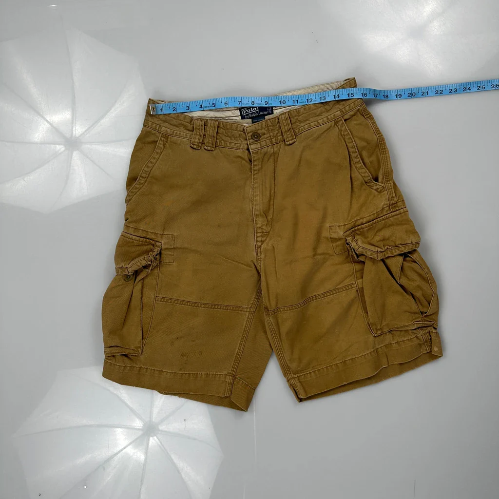 Polo By Ralph Lauren Cargo Shorts - 30W 10L Brown Cotton - Image 3