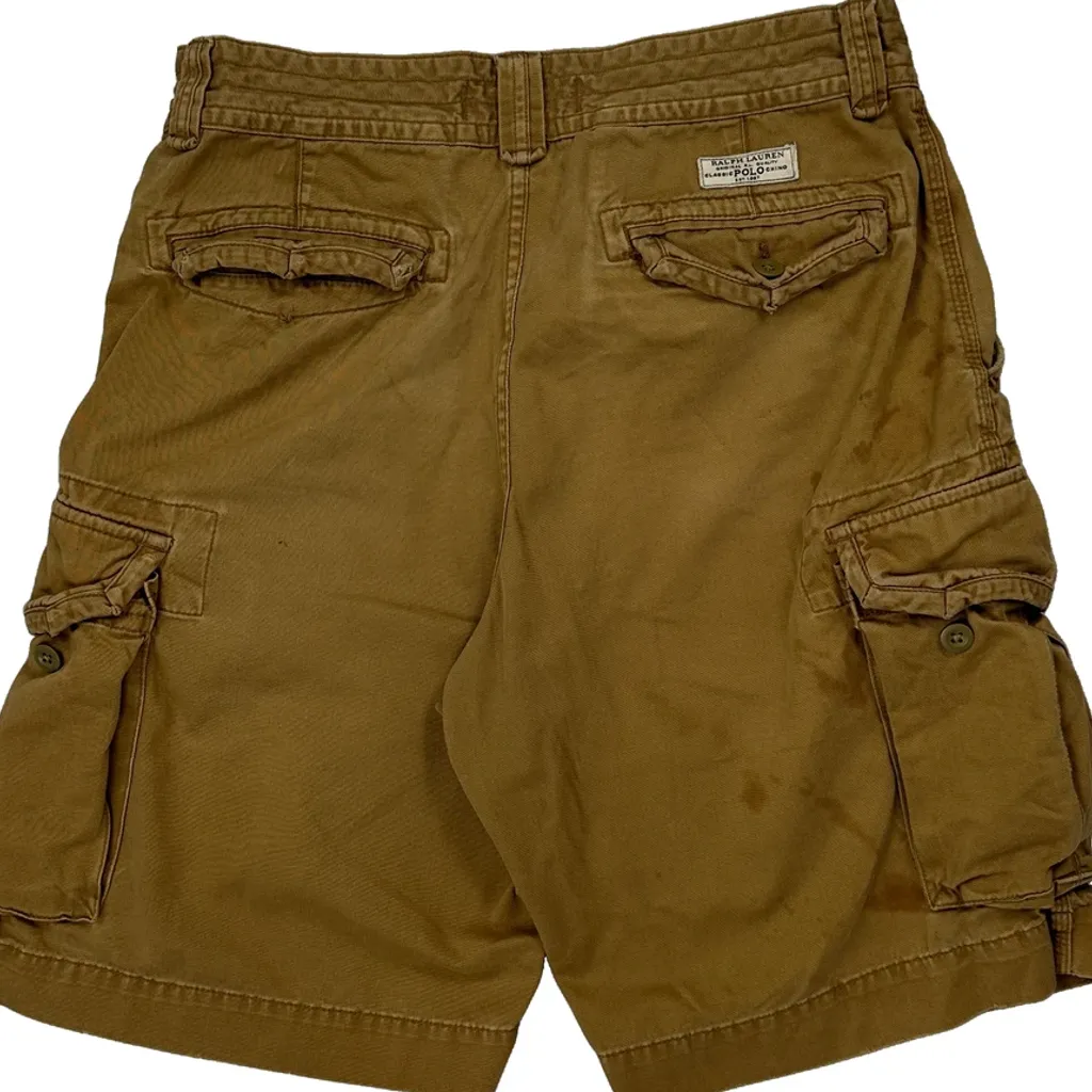 Polo By Ralph Lauren Cargo Shorts - 30W 10L Brown Cotton - Image 7