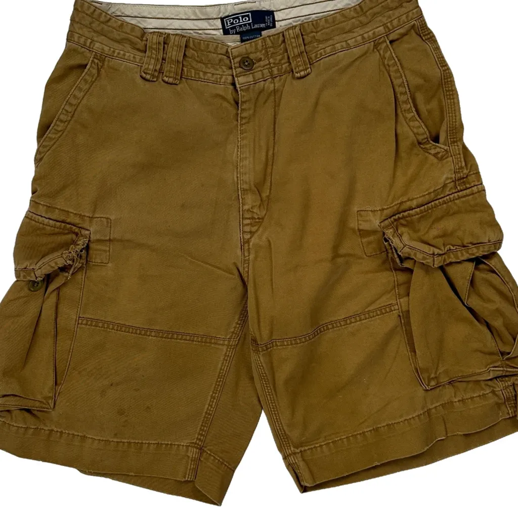 Polo By Ralph Lauren Cargo Shorts - 30W 10L Brown Cotton - Image 9
