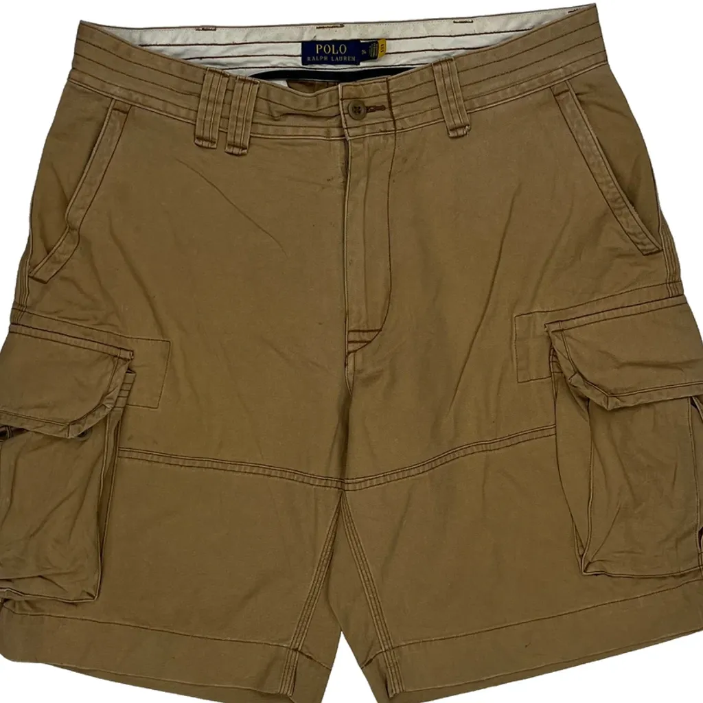 Polo By Ralph Lauren Cargo Shorts - 35W 10L Brown Cotton - Image 9