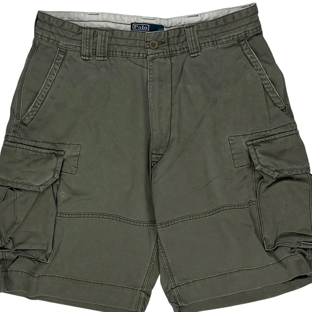 Polo By Ralph Lauren Cargo Shorts - 32W 10L Green Cotton - Image 10