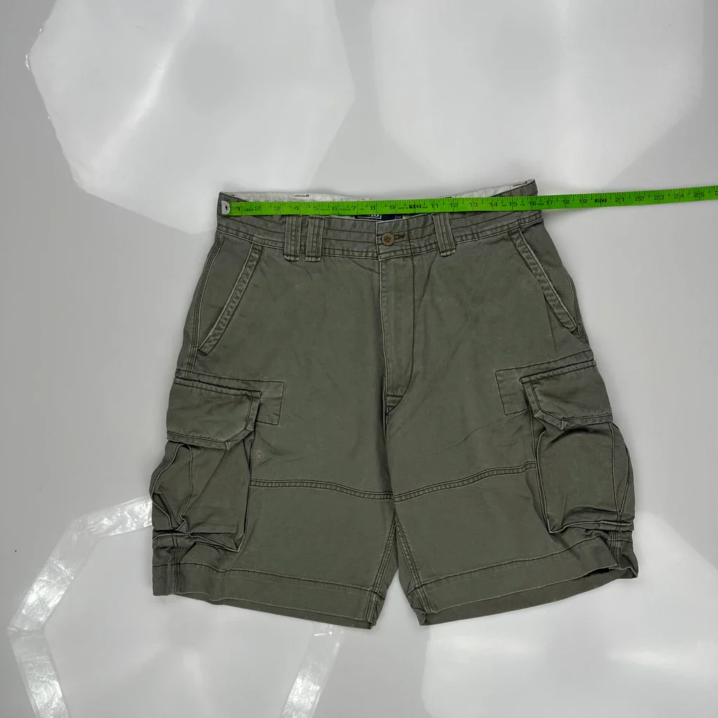 Polo By Ralph Lauren Cargo Shorts - 32W 10L Green Cotton - Image 3