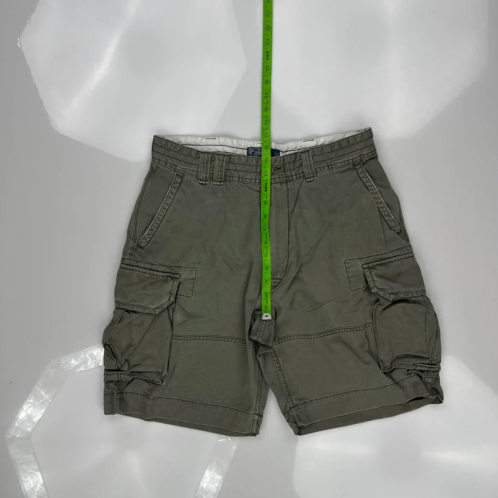 Polo By Ralph Lauren Cargo Shorts - 32W 10L Green Cotton - Image 4