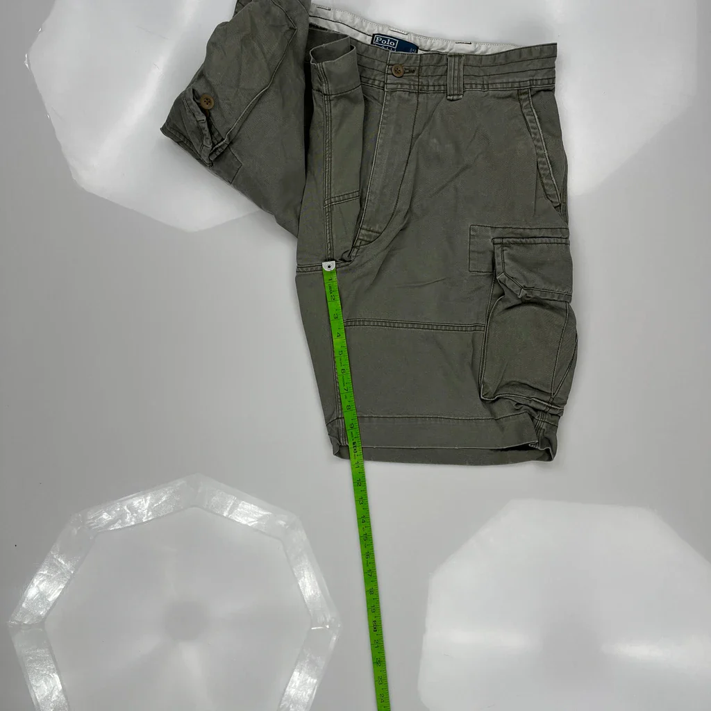 Polo By Ralph Lauren Cargo Shorts - 32W 10L Green Cotton - Image 5