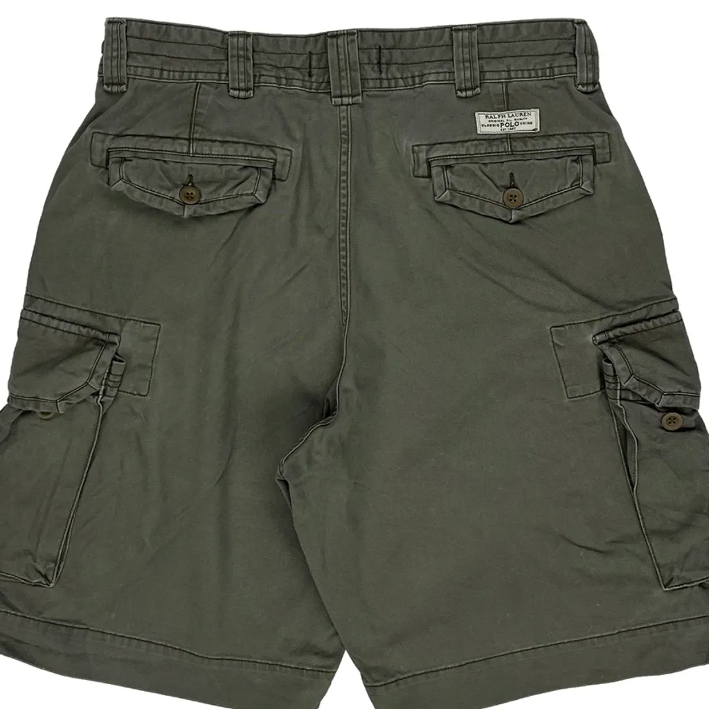 Polo By Ralph Lauren Cargo Shorts - 32W 10L Green Cotton - Image 7