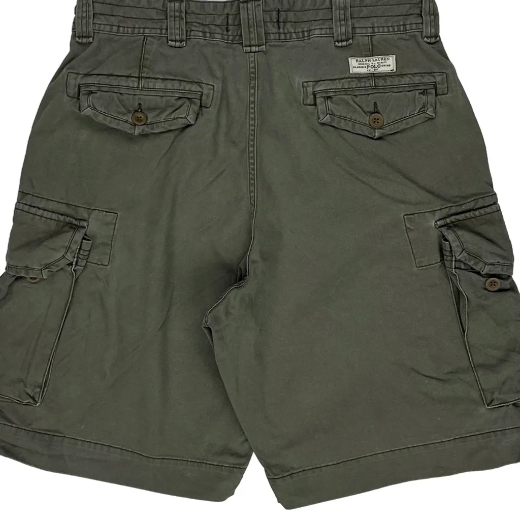 Polo By Ralph Lauren Cargo Shorts - 32W 10L Green Cotton - Image 8