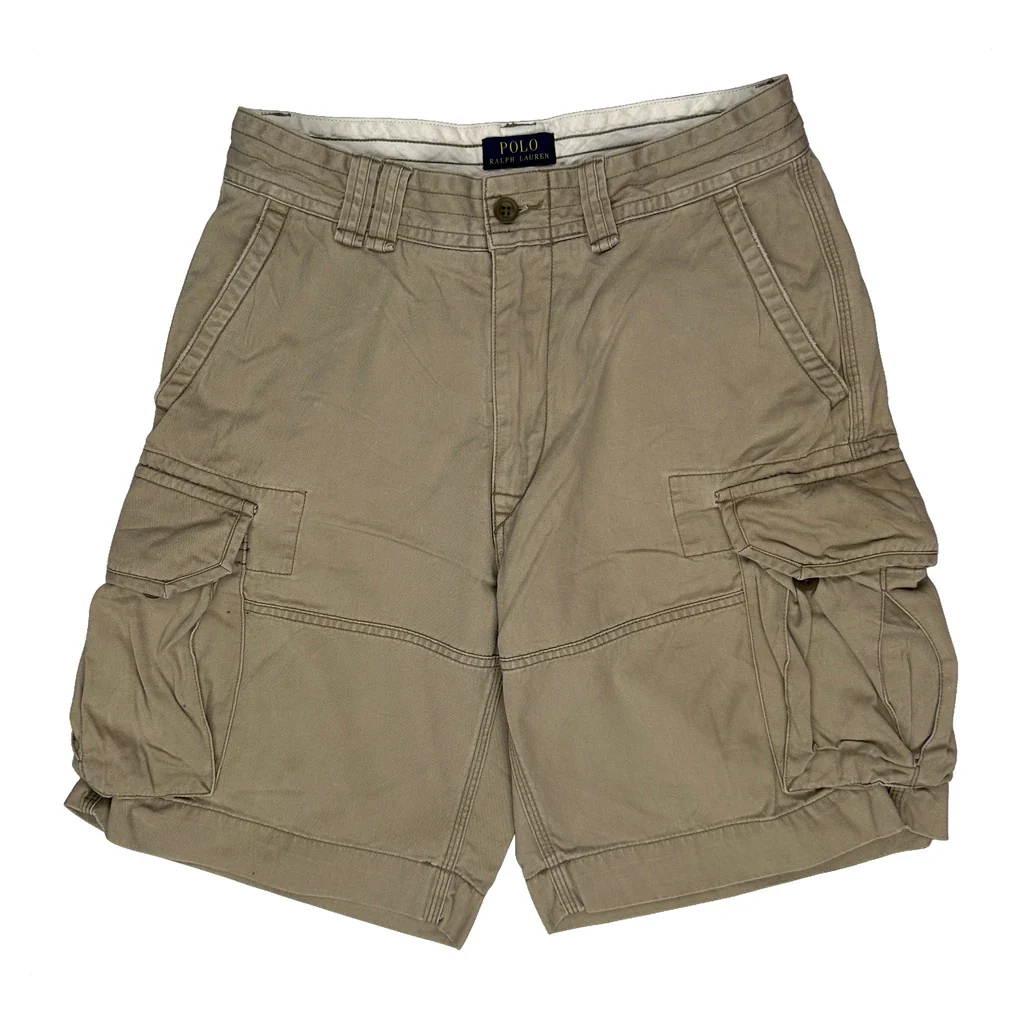 Polo By Ralph Lauren Cargo Shorts - 30W 10L Khaki Cotton - Image 2