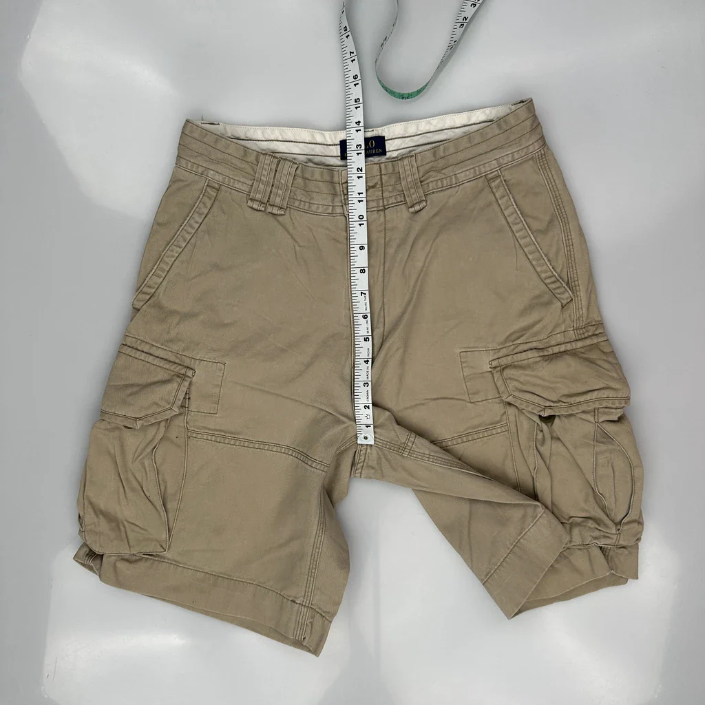 Polo By Ralph Lauren Cargo Shorts - 30W 10L Khaki Cotton - Image 4