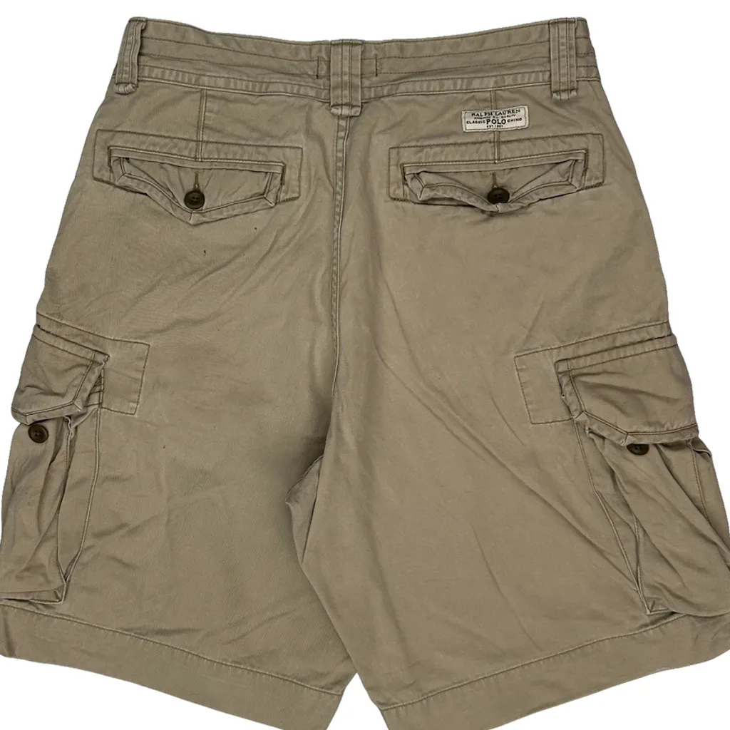 Polo By Ralph Lauren Cargo Shorts - 30W 10L Khaki Cotton - Image 7