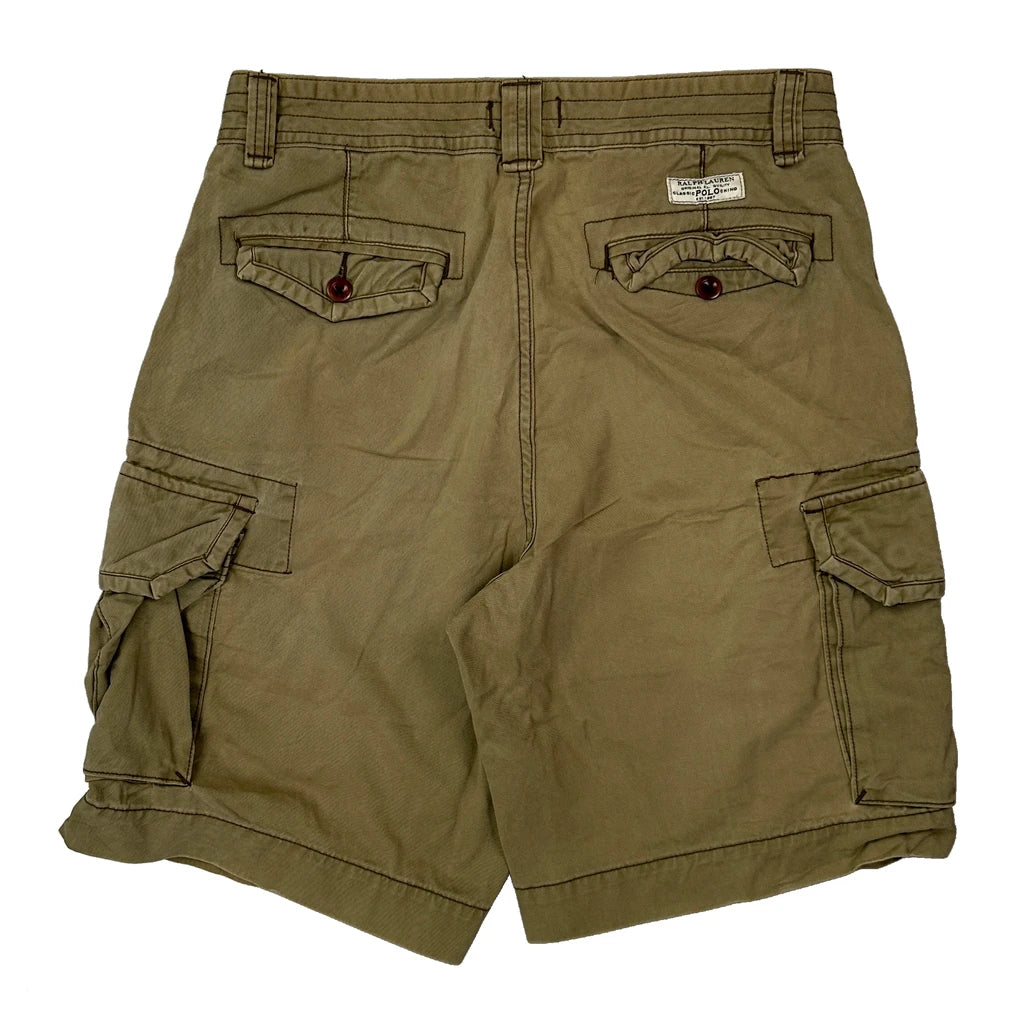 Polo By Ralph Lauren Cargo Shorts - 32W 11L Khaki Cotton