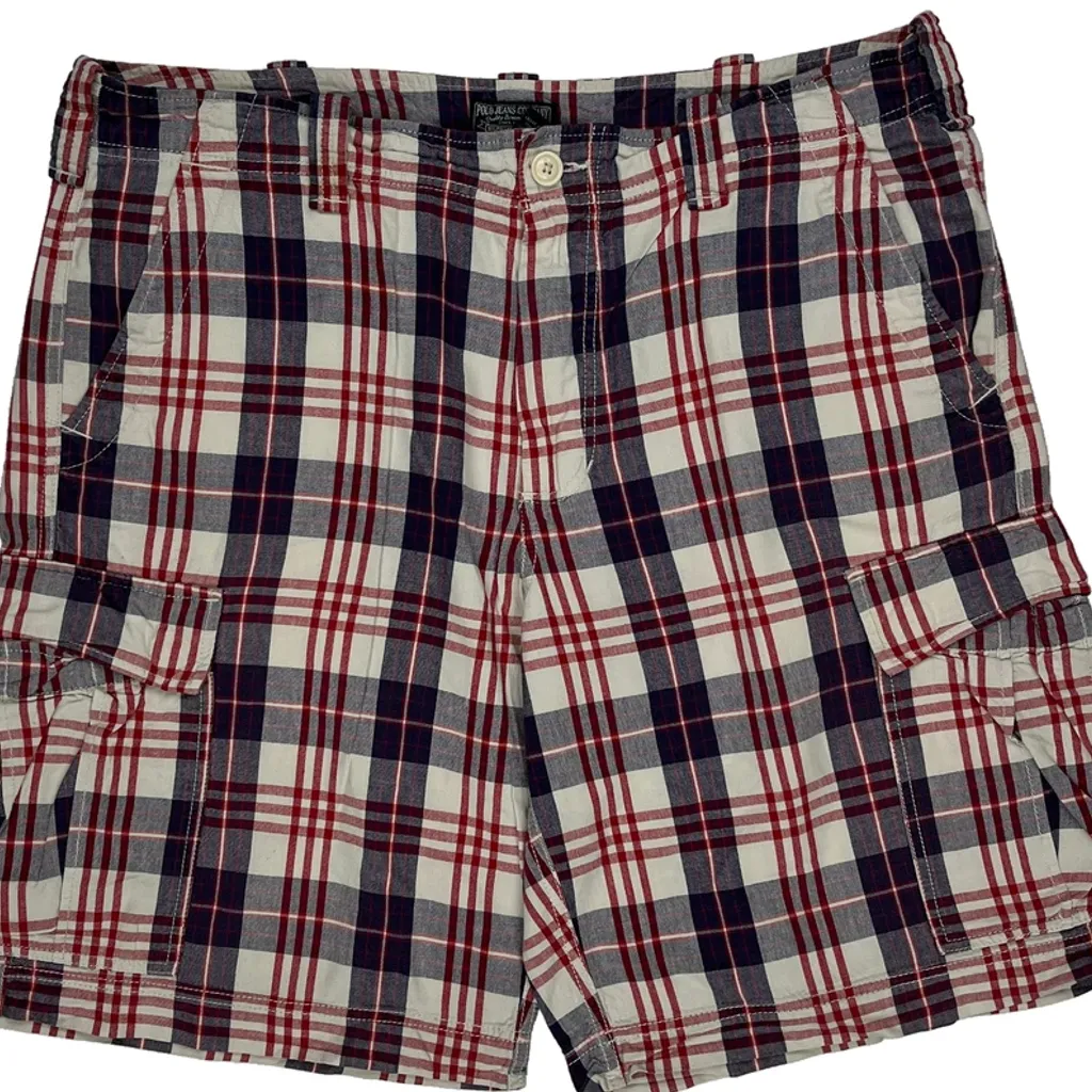 Polo By Ralph Lauren Checked Cargo Shorts - 40W 10L Multicoloured Cotton - Image 10