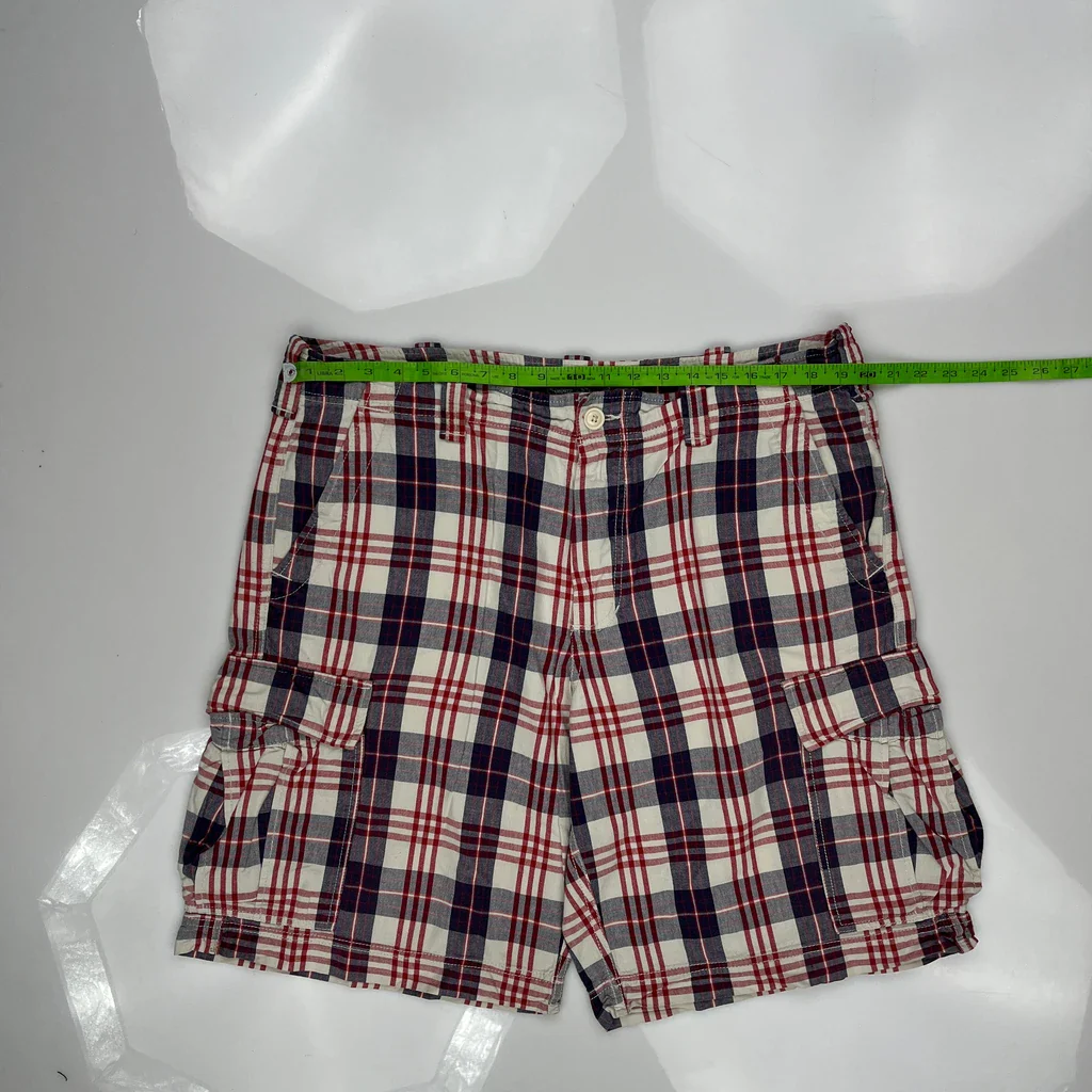 Polo By Ralph Lauren Checked Cargo Shorts - 40W 10L Multicoloured Cotton - Image 3