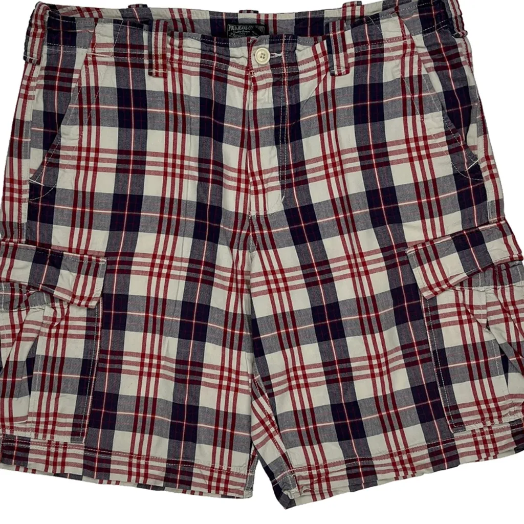 Polo By Ralph Lauren Checked Cargo Shorts - 40W 10L Multicoloured Cotton - Image 9