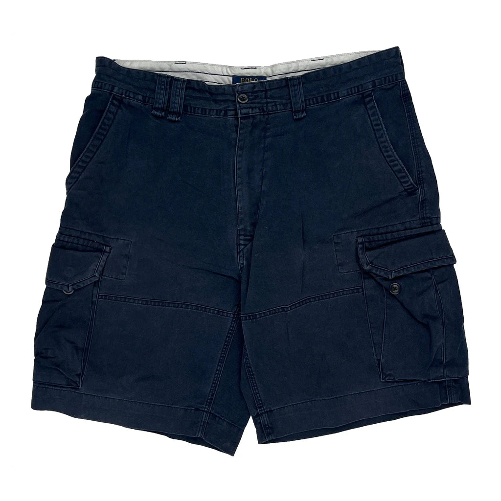 Polo By Ralph Lauren Cargo Shorts - 36W 9L Navy Cotton - Image 2