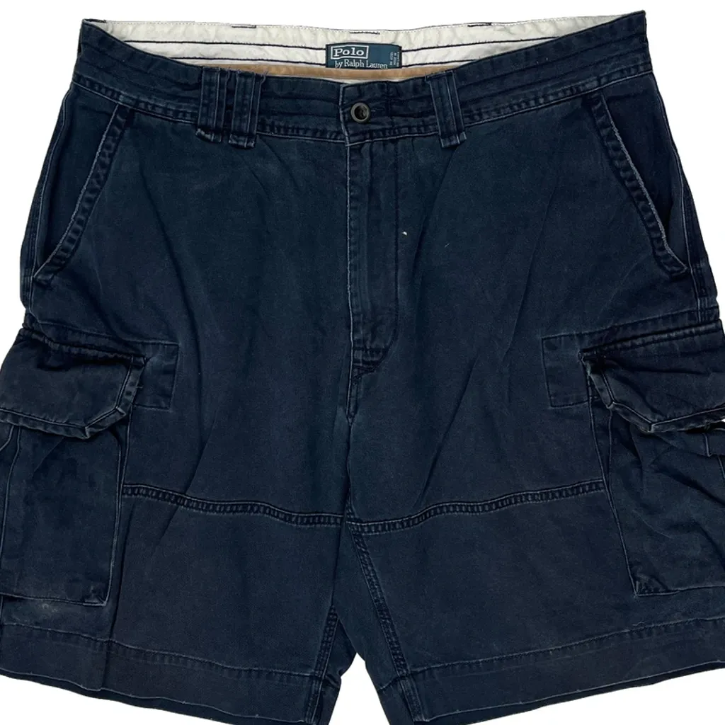 Polo By Ralph Lauren Cargo Shorts - 36W 10L Navy Cotton - Image 10
