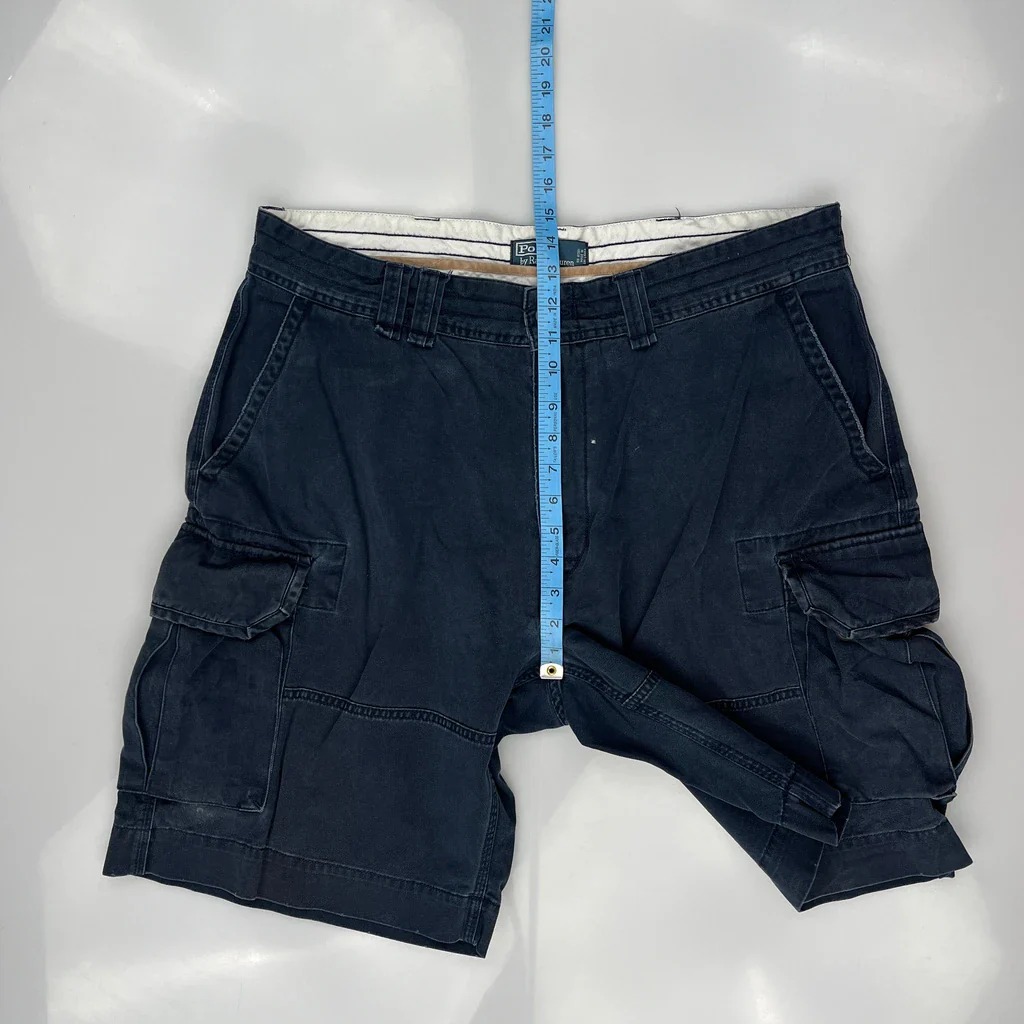 Polo By Ralph Lauren Cargo Shorts - 36W 10L Navy Cotton - Image 4