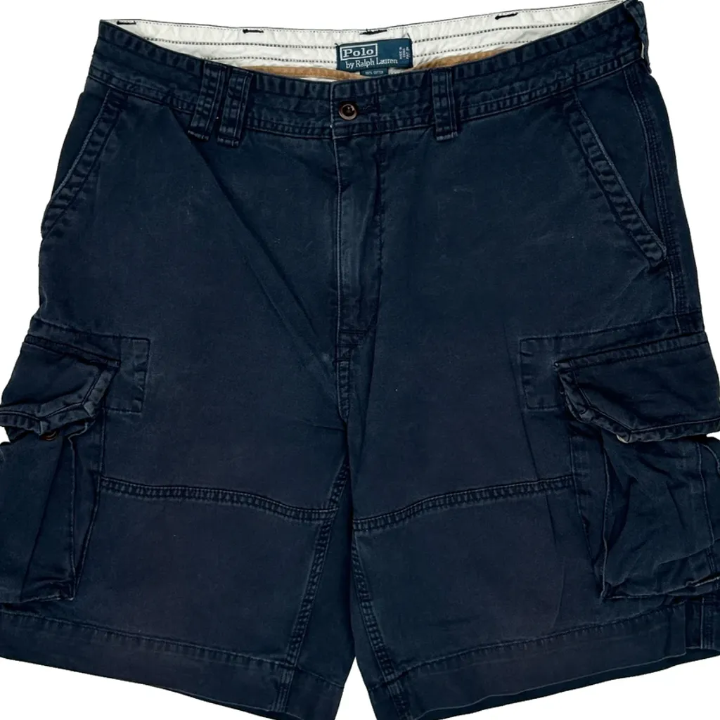 Polo By Ralph Lauren Cargo Shorts - 37W 10L Navy Cotton - Image 10