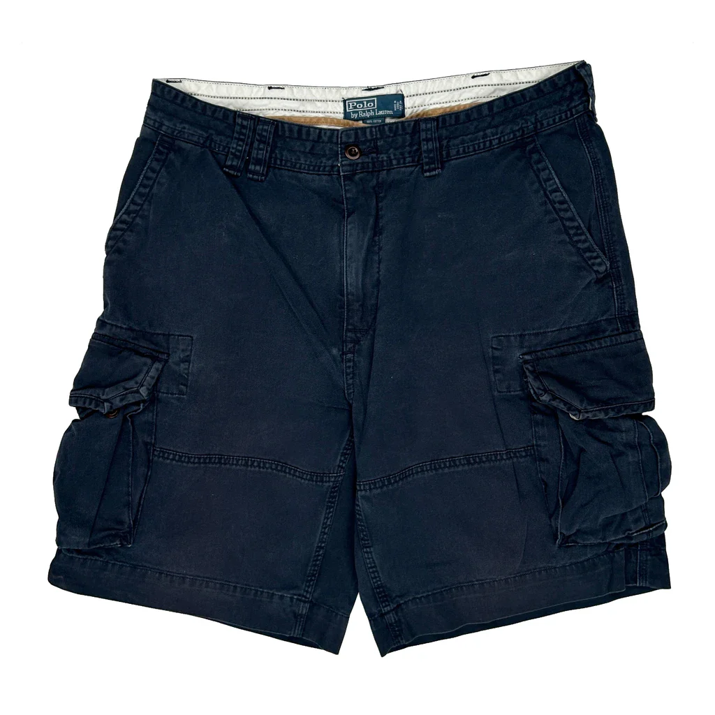 Polo By Ralph Lauren Cargo Shorts - 37W 10L Navy Cotton - Image 2