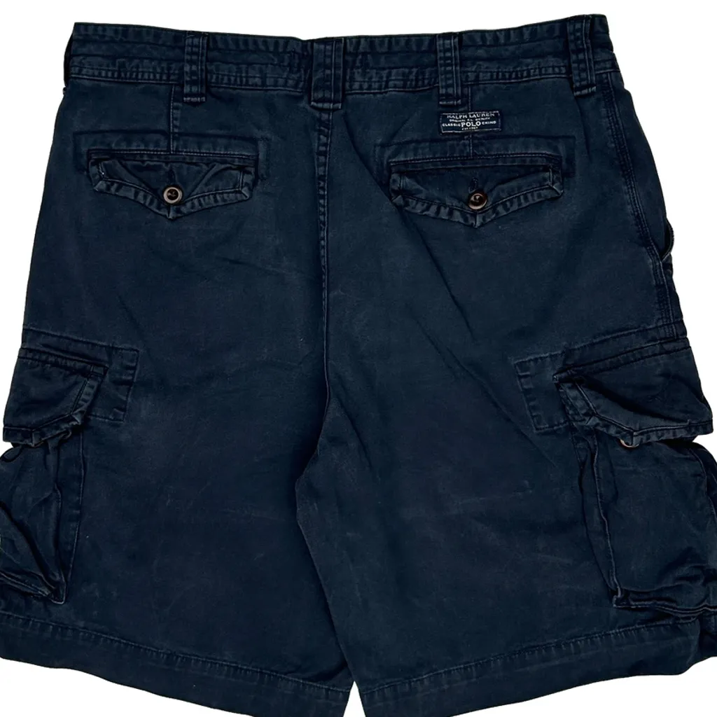 Polo By Ralph Lauren Cargo Shorts - 37W 10L Navy Cotton - Image 7