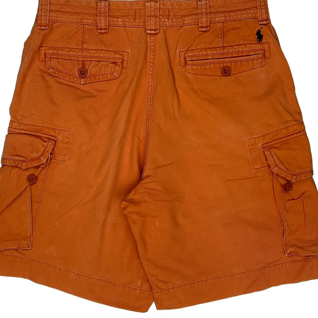 Polo By Ralph Lauren Cargo Shorts - 34W 9L Orange Cotton - Image 10