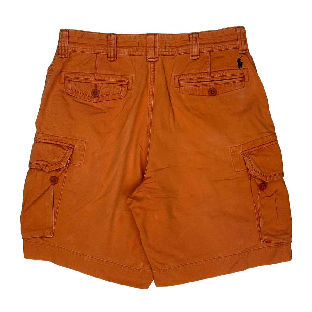 Polo By Ralph Lauren Cargo Shorts - 34W 9L Orange Cotton - Image 2