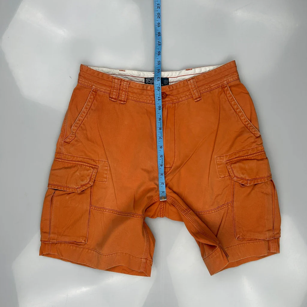 Polo By Ralph Lauren Cargo Shorts - 34W 9L Orange Cotton - Image 4