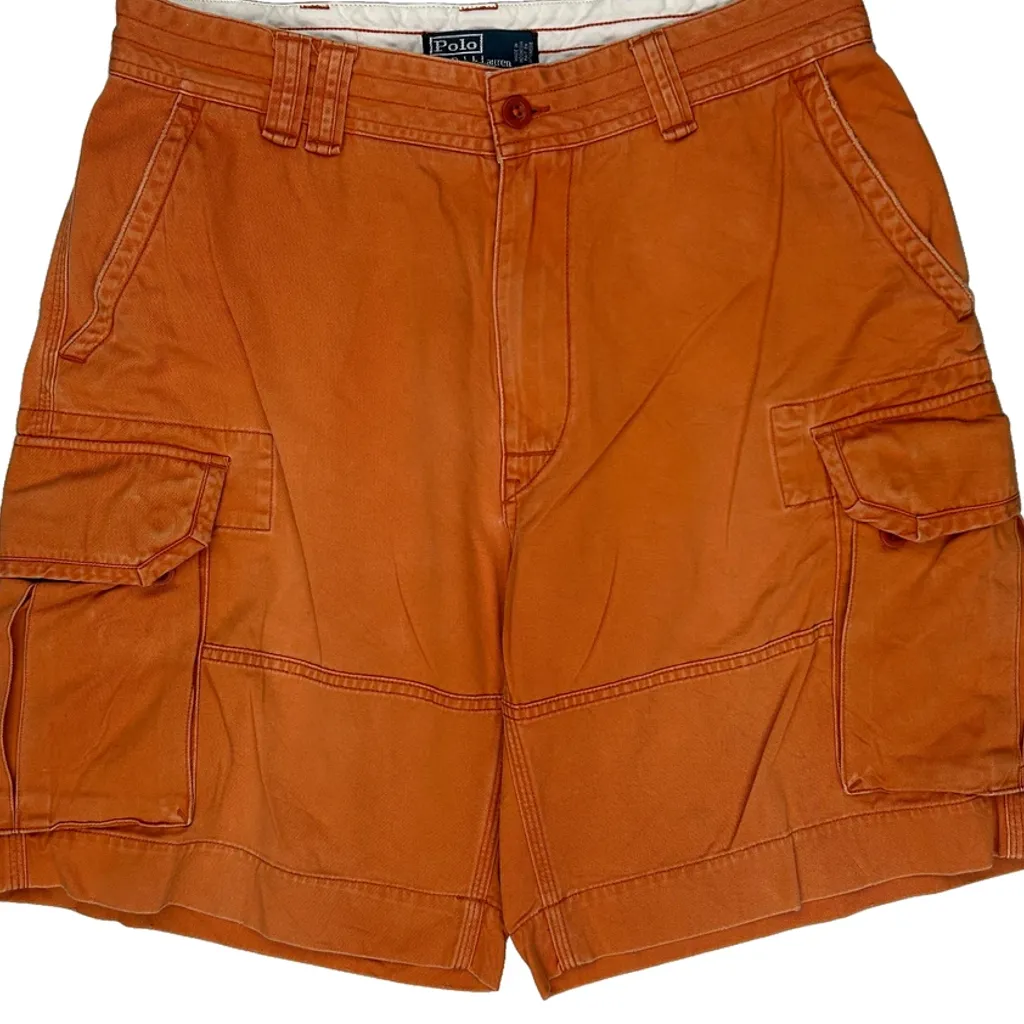 Polo By Ralph Lauren Cargo Shorts - 34W 9L Orange Cotton - Image 7