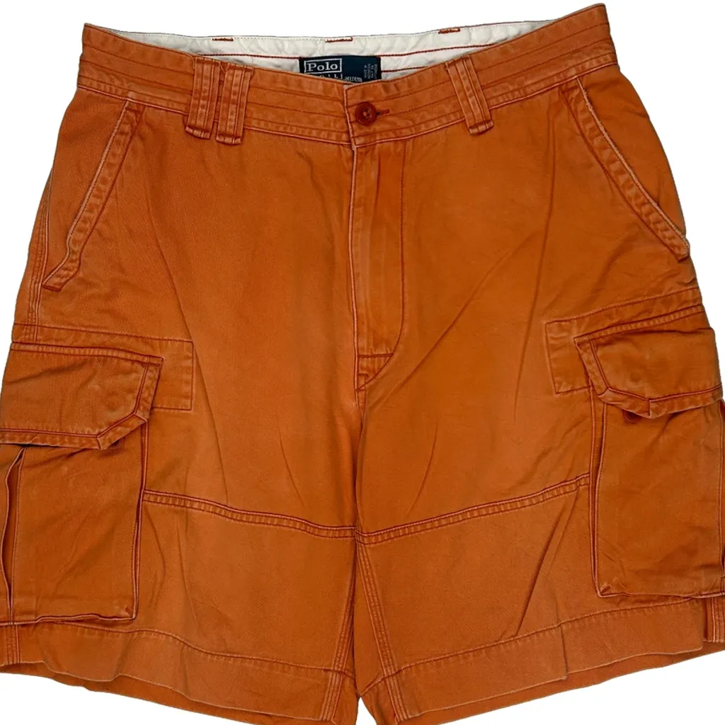 Polo By Ralph Lauren Cargo Shorts - 34W 9L Orange Cotton - Image 8