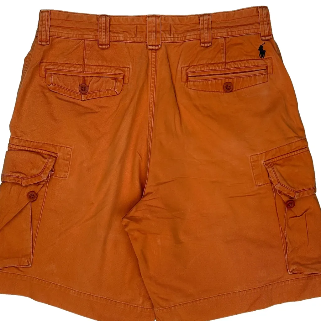 Polo By Ralph Lauren Cargo Shorts - 34W 9L Orange Cotton - Image 9