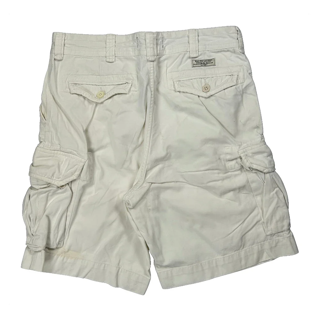 Polo By Ralph Lauren Cargo Shorts - 32W 10L White Cotton