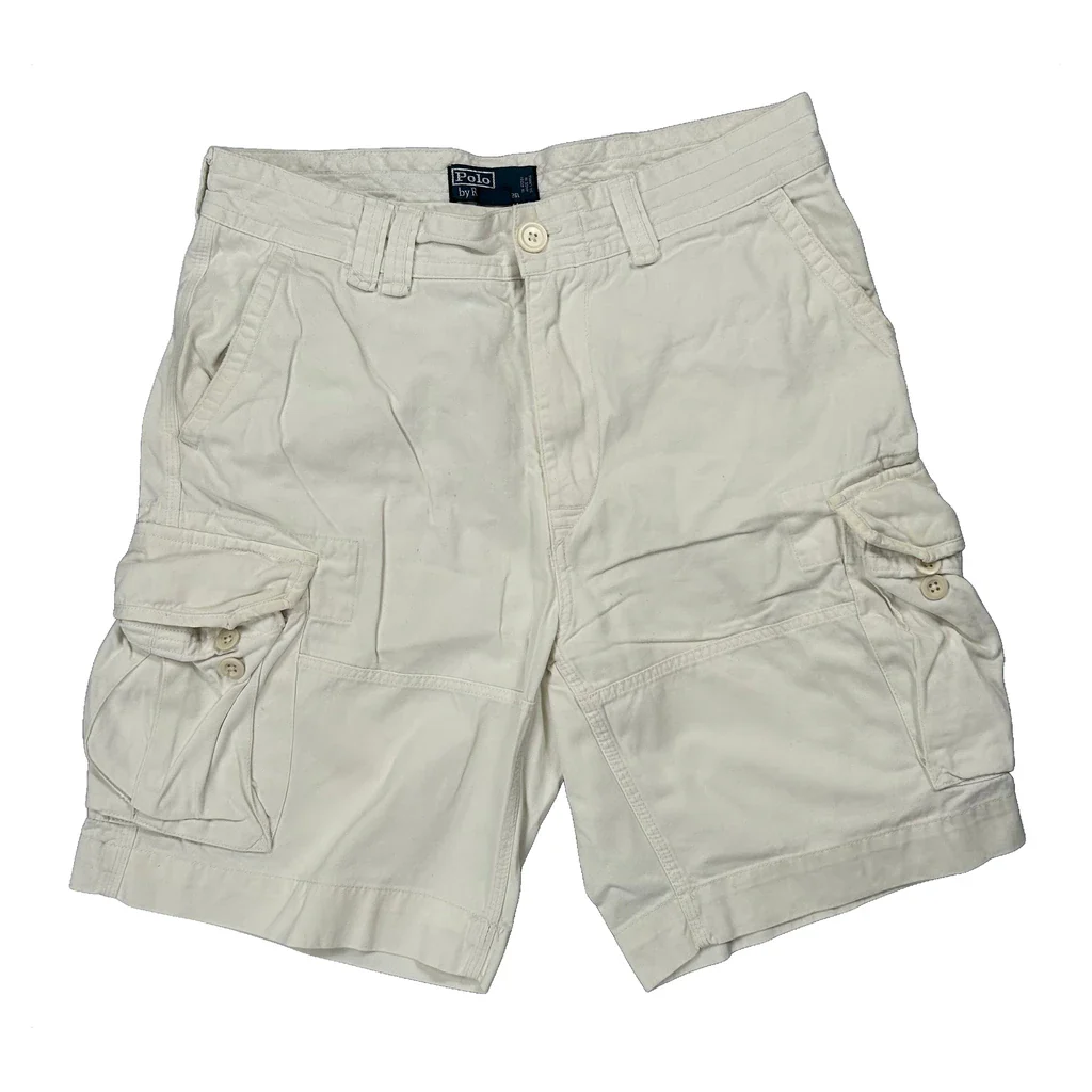 Polo By Ralph Lauren Cargo Shorts - 32W 10L White Cotton - Image 2