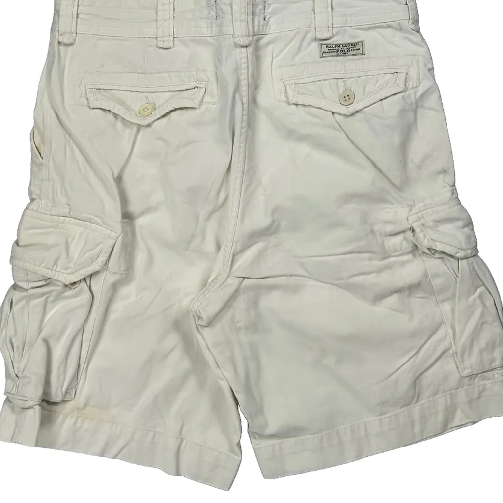 Polo By Ralph Lauren Cargo Shorts - 32W 10L White Cotton - Image 8