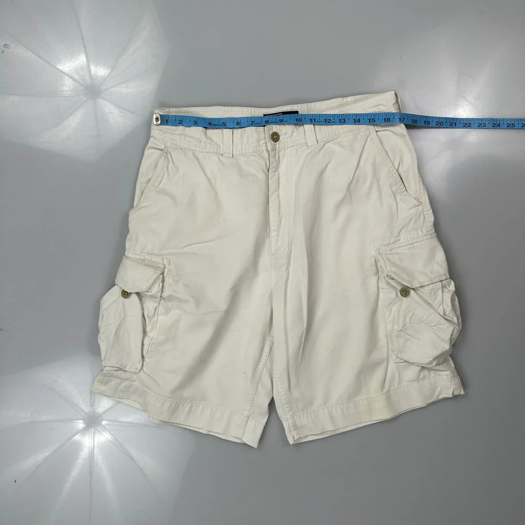 Polo By Ralph Lauren Cargo Shorts - 34W 10L White Cotton - Image 3
