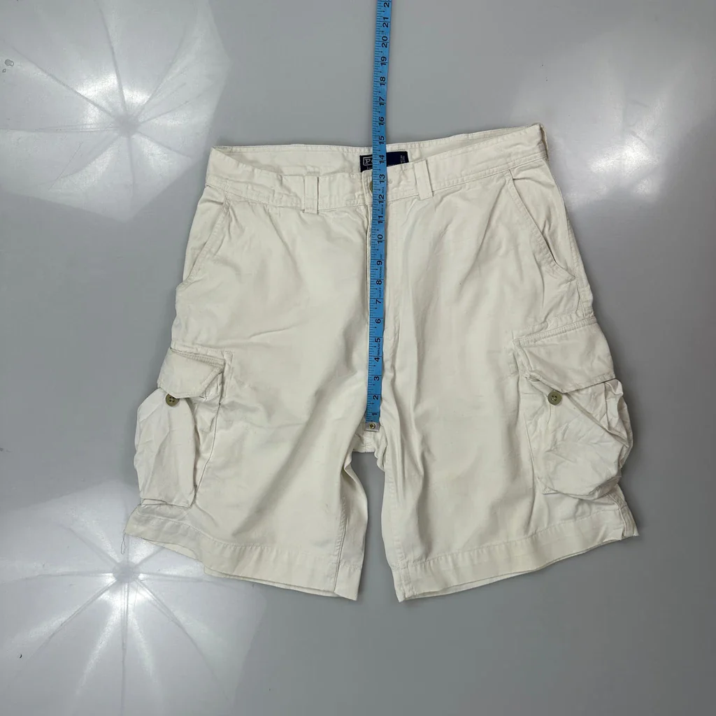 Polo By Ralph Lauren Cargo Shorts - 34W 10L White Cotton - Image 4