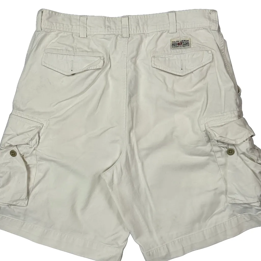Polo By Ralph Lauren Cargo Shorts - 34W 10L White Cotton - Image 7