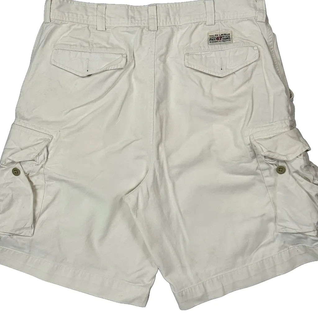 Polo By Ralph Lauren Cargo Shorts - 34W 10L White Cotton - Image 8