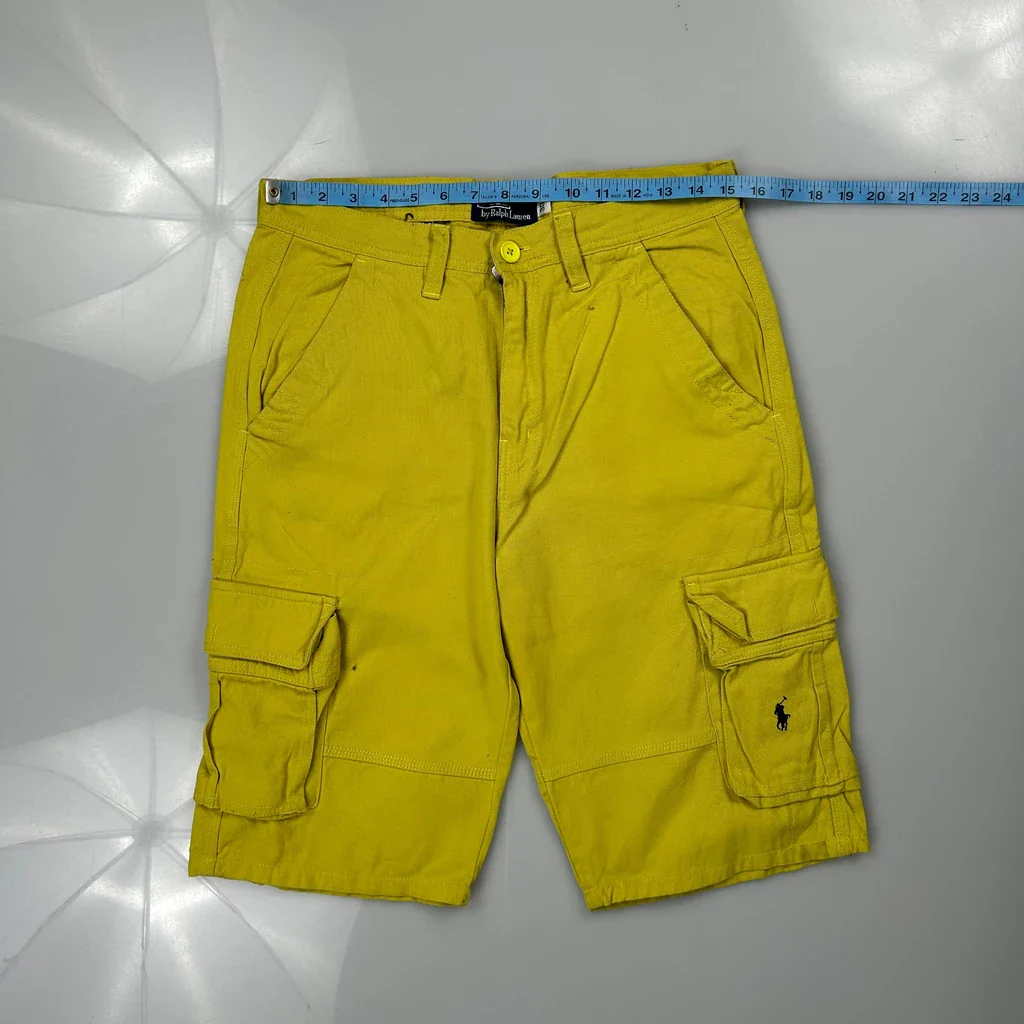 Polo By Ralph Lauren Cargo Shorts - 30W 12L Yellow Cotton - Image 3