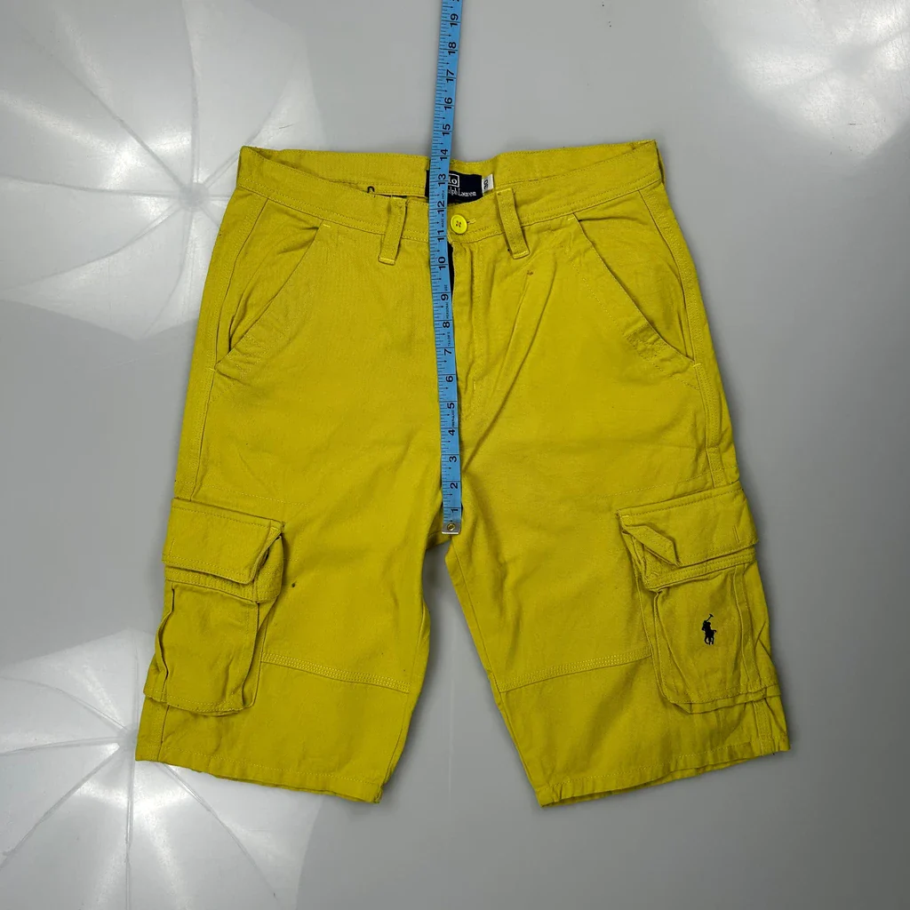 Polo By Ralph Lauren Cargo Shorts - 30W 12L Yellow Cotton - Image 4