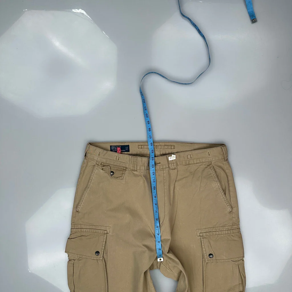 Polo By Ralph Lauren Cargo Trousers - 36W 30L Khaki Cotton - Image 4