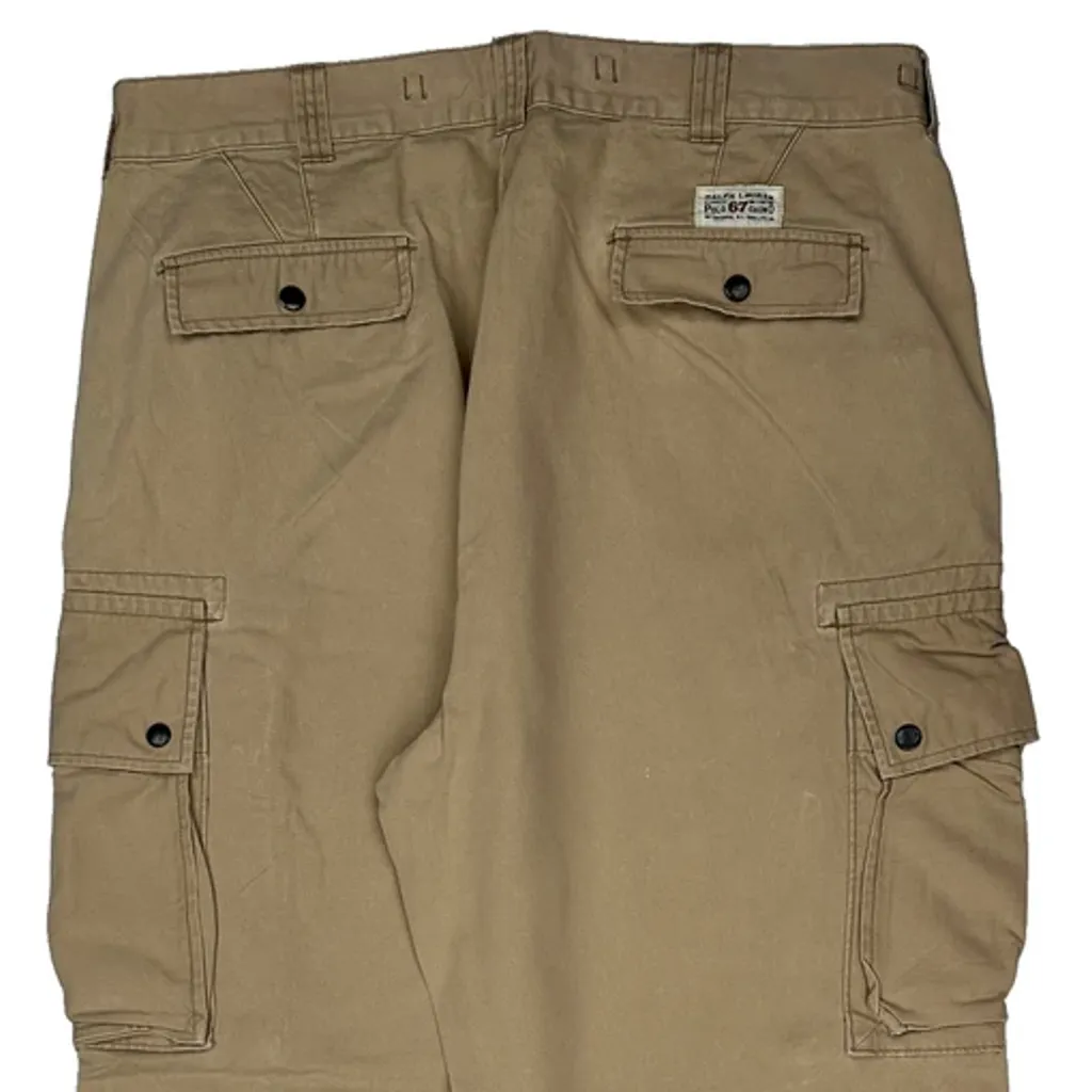 Polo By Ralph Lauren Cargo Trousers - 36W 30L Khaki Cotton - Image 8