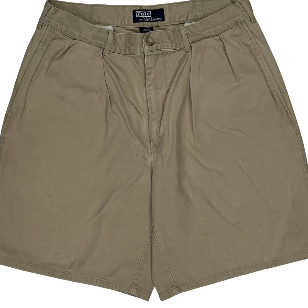 Polo By Ralph Lauren Pleated Chino Shorts - 30W 7L Beige Cotton - Image 10