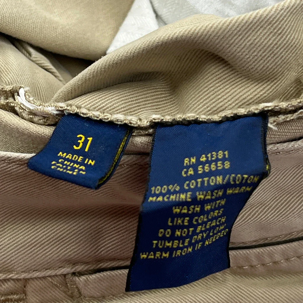 Polo By Ralph Lauren Chino Shorts - 31W 9L Beige Cotton - Image 7