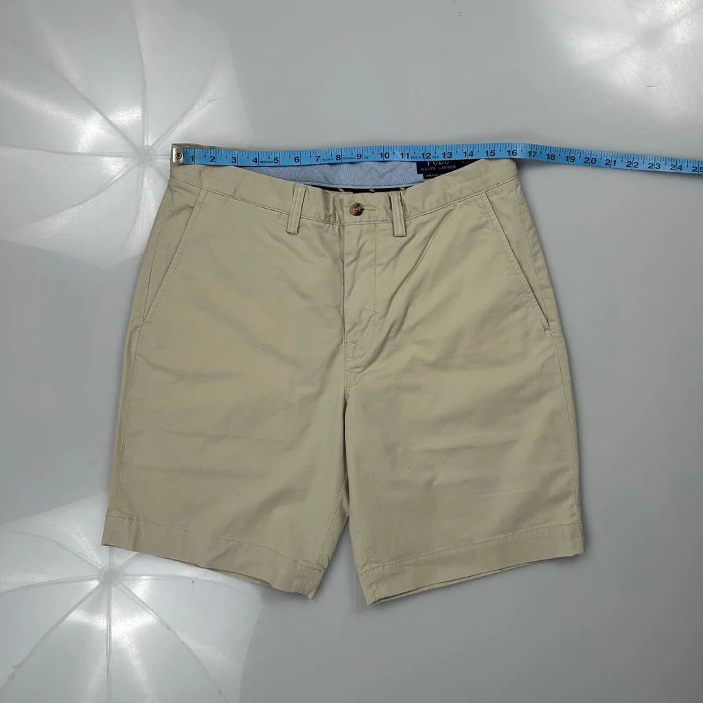 Polo By Ralph Lauren Chino Shorts - 32W 9L Beige Cotton - Image 4