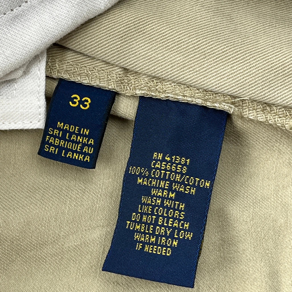 Polo By Ralph Lauren Chino Shorts - 33W 8L Beige Cotton - Image 7