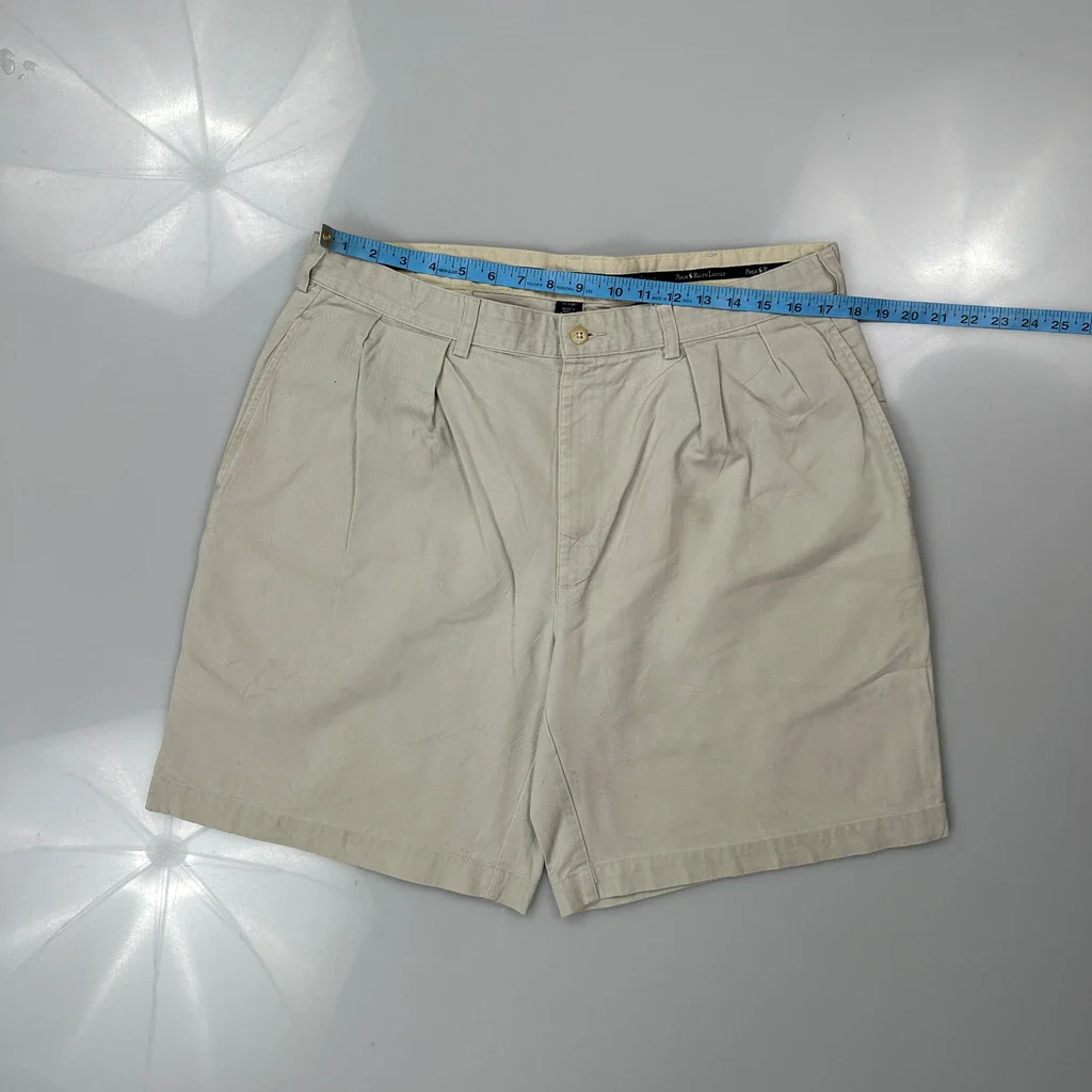 Polo By Ralph Lauren Chino Shorts - 34W 9L Beige Cotton - Image 3