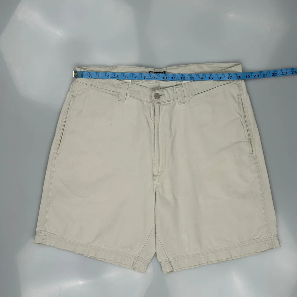 Polo By Ralph Lauren Chino Shorts - 36W 7L Beige Cotton - Image 3