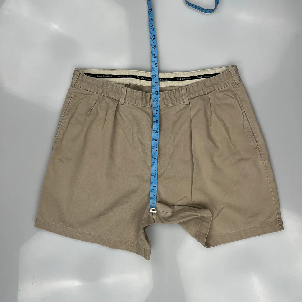 Polo By Ralph Lauren Pleated Chino Shorts - 36W 7L Beige Cotton - Image 4