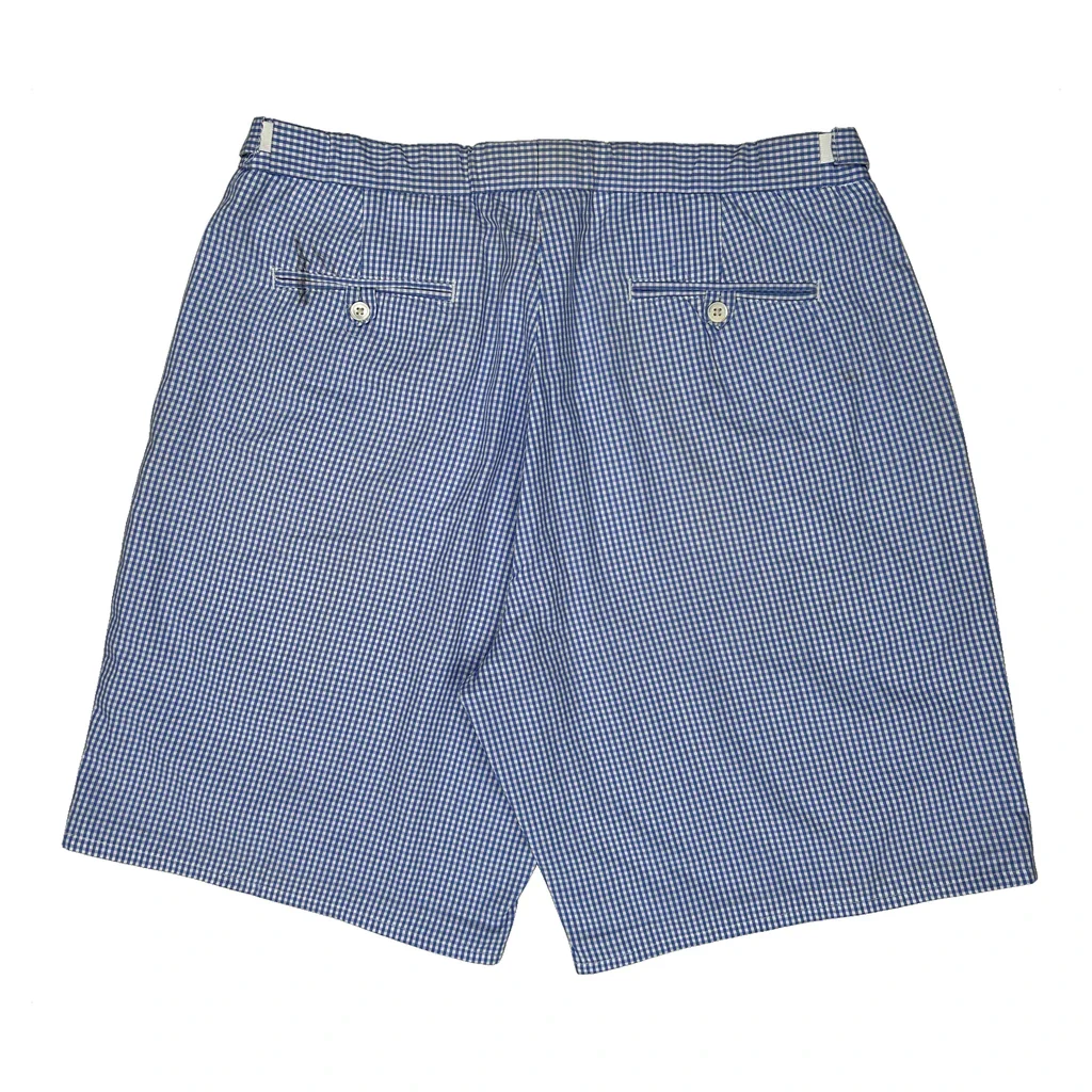 Polo By Ralph Lauren Checked Pleated Chino Shorts - 34W 6L Blue Cotton