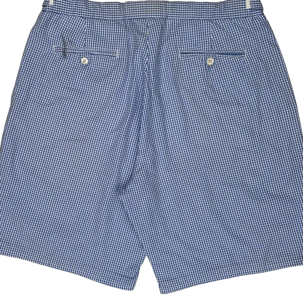 Polo By Ralph Lauren Checked Pleated Chino Shorts - 34W 6L Blue Cotton - Image 10